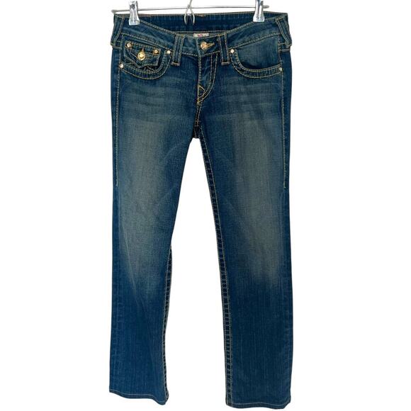 True Religion Women's Y2K Embellished Gold Label Low Rise Jeans Medium Wash 27 - Picture 2 of 9